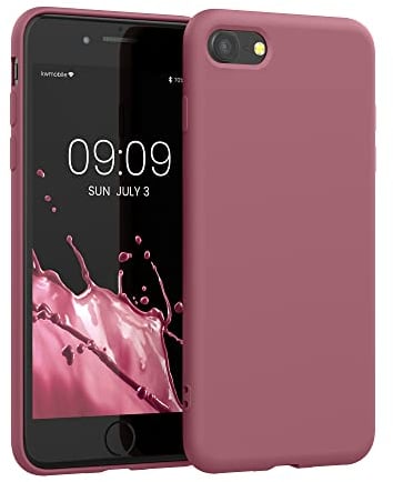 kwmobile Handyhülle für iPhone SE 2022 Hülle/iPhone SE 2020 / iPhone 8 / iPhone 7, für iPhone SE Hülle - Schutzhülle für kabelloses Laden - Case in Dark Rose