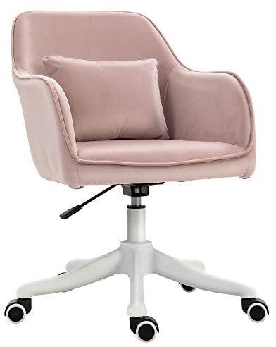 Vinsetto Massage Schreibtischstuhl 78-86 cm höhenverstellbarer Bürostuhll Drehstuhl Computerstuhl mit USB-Schrittstelle Arbeitsstuhl mit Vibrationsfunktion Lendenkissen Massagefunktion Rosa