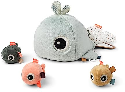 Done by Deer Versteckspiel Wally Blau - lustiges Motorikspielzeug, fördert die Feinmotorik - Montessori Baby Spielzeug ab 6 Monate, EIN perfektes Babygeschenk