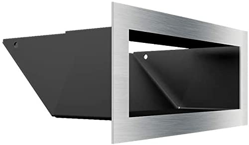 KRATKI Lüftungsgitter Warmluftgitter Luft 9 x 20 cm Kamingitter | hitzebeständig, 45° Luftauslass, für Kaminbelüftung. Für moderne Innenräume, für Warmluftverteilung