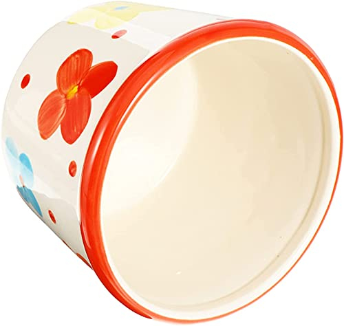 Cul de Poule Bol Enfant saladier INOX Bol Chinois ZHANGZONGBol à Salade en céramique Motif de Fleurs Mignon Bols de Service Bol à gâteau aux Fruits Dessert8.4