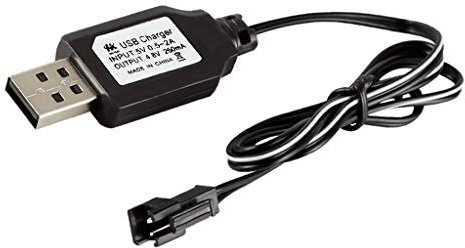 Hero-s - Charging Cable, Battery USB Charger, for Ni-Cd Ni-MH Batteries Pack, SM-2P Plug Adapter, 4.8V 250mA Output, for Toys Car, Quickly and Stably Recharge