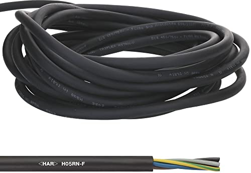 10 m Lapp 16002583 H05RN-F 4x0,75 mm² cavo in gomma flessibile I resistente ai raggi UV I resistente agli oli I 4G0,75 nero con conduttore di protezione per utensili manuali e decorazione di elettrodi