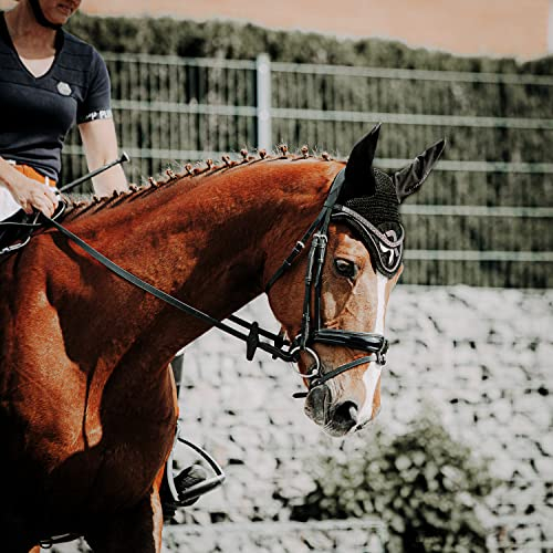 Sunride Fliegenhaube RD - dämpft Umgebungsgeräusche, schützt vor Insekten, pflegeleicht (Pony, schwarz/grau)