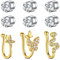 Mayhoop Fake Nasenpiercing Gefälscht Fake Nasenring Fake Nose Ring Faux Nasenring Fake Ohr Helix Cartilage Piercing 9Stk Gold