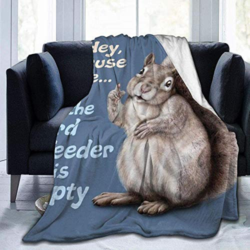 YINGD Living Flanell-Decken, superweich, bequem, warm, Vogelfutterspender ist leer, Eichhörnchen-Flanell-Überwurf, Decke, weicher Plüsch für die Couch, Bett, Sofa, 203,2 x 152,4 cm