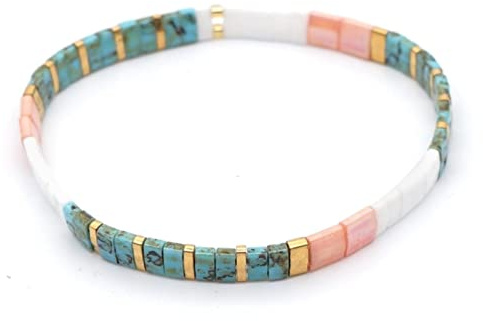 COOKOE Vintage-Armband für Damen, Miyuki-Tila-Perlen, Armbänder, Musterschmuck, Freunde, tolles Geschenk
