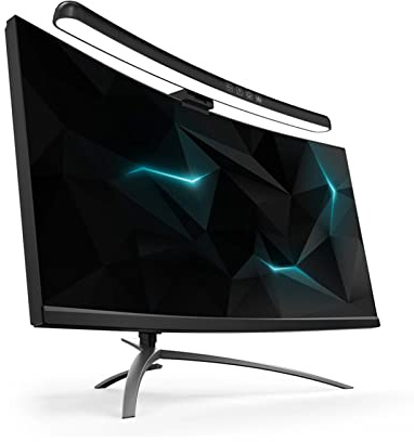 Computer Monitor Lamp, Curved Screen Monitor Light Bar for Eye Caring, Touch Dimming, No Screen Glar e, 7 Color RGB Light Effect, USB C LED Computer Lamp for Desk,Gaming