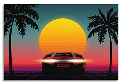 HALOUB Vintage-Rennauto-Poster für Lamborghini Countach Sportauto, dekoratives Gemälde, Leinwand, Wand- und Kunstbild, Familien-Schlafzimmer, Dekoration, 30 x 45 cm