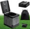 JYUHA Camping Toilet Portable, Adult Folding Travel Toilet Grey Fishing Toilet Foldable Car Toilet with 12 PCS Toilet Bags 1 PCS Storage Bag, Campervan Toilet for Picnic Hiking Fishing