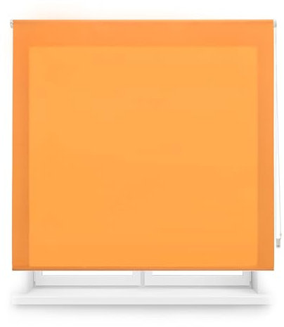 Blindecor Transparentes Rollo nach Maß | Rollo nach Maß | Orange | 165 x 175 cm (Breite x Höhe) Stoffgröße 162 x 170 cm | Durchscheinende Rollos für Fenster