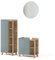 Vicco Badmöbel-Set Karen, Badezimmerschrank-Set, Sonoma/Blau-Grau, 3 Teile