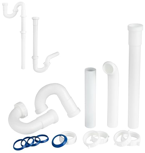Bathroom Sink Drain Kit,for Most 1-1/4” Bathroom & Kitchen Sink Drain Repair,1-1/4” P Trap or S Trap Sink Plumbing Kit,Sink Pipe Replacement Parts