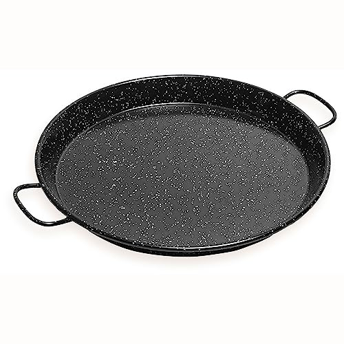 briebe Paellera Valenciana Inducción Esmaltada 32 cm, Acero Esmaltado, 5 Raciones de Paella, Apta para Vitrocerámica, Fuego, Gas, Horno, Levante Negro Jaspeado