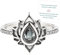 Fuck My Trauma Lotus Ring, S925 Silber einstellbar Lotusblume Ringe, hochpoliert anlaufen Zirkon eingelegt, Inspirational Ring Schmuck Geschenke für Frauen Schwestern Freunde (Weiß,9)