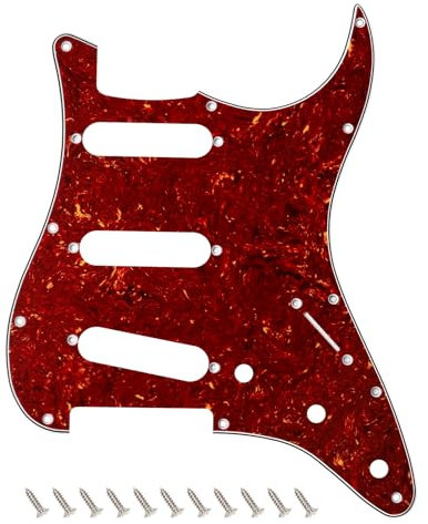 Banworks 4-lagiges Strat SSS Schlagbrett, 11-Loch-Schlagbrett für E-Gitarre, Schlagplatte für USA/Mexican Modern Style Standard Stratocaster ST JT/HB-01, Braune Schildpatt