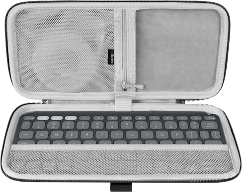 Geekria Étui de transport pour clavier, compatible avec Logitech KEYS-to-GO 2 - Housse de protection rigide de voyage (gris foncé)