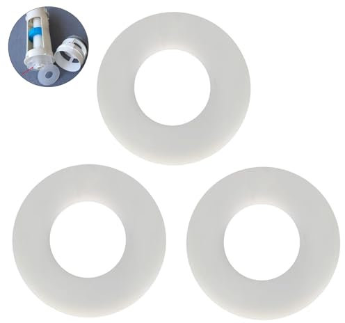 Lpolkvemelh 3 Pack Round Silicon Toilet Cistern Seal Washers, Compatible with Geberit, Siamp, Ideal Standard, 6.5cm OD, 6.5cm ID, 2mm Thick