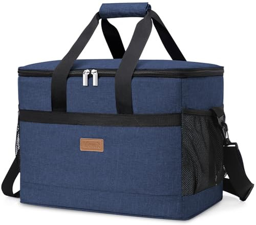 Lifewit 33L Kühltasche Groß faltbar Kühlkorb Kühlbox Isoliertasche Thermotasche Picknicktasche für Lebensmitteltransport, Marineblau