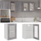 LAPOOH Hängeschrank Glas Grau Sonoma 40x31x60 cm Holzwerkstoff, Kitchen Wall Cabinet, Küchenschrank, Küchenhängeschränke, Wandschrank Küche