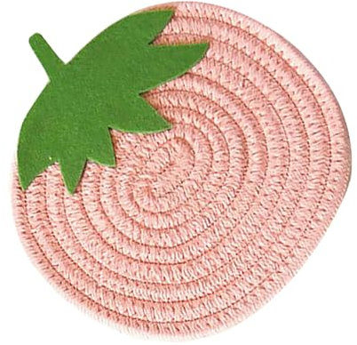 Hoement 1stück Erdbeer-Design Baumwolle Platzmatte Für Tisch Hitzebeständiger Untersetzer Handgewebte Isolierunterlage Für Esszimmer Und Restaurant