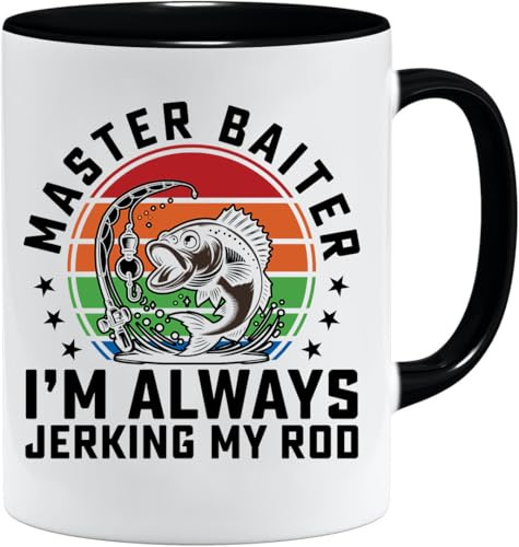 Funny Fishing Mugs for Men | Humorous Gifts for Anglers, Dads, and Fishermen | Novelty Mug Collection | Fishing Gifts | Fishing Mug | Christmas Fishing Gifts (Master Baiter)