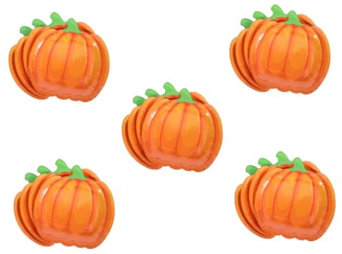 Ciieeo 5 Sätze Kürbis-papp Teller Obstteller Danksagungsteller Halloween-party-geschirr Halloween-tassen Neon-partyteller Geburtstag Teller Kürbisteller Orange Papier 20 Stück * 5