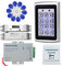 Kit de système de contrôle d'accès Domestique Complet ReaIOKbii, Clavier métallique pour 1 000 utilisateurs + Alimentation 12 V 3 A + Bouton de Sortie de Porte + avec Serrure électrique