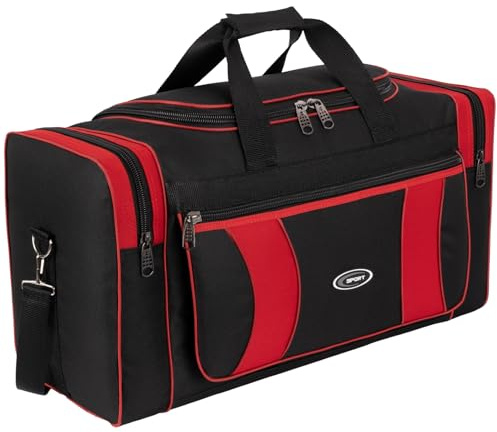 Sporttasche, Reisetasche und Fitnesstasche für Damen und Herren- Tainingstasche, Gym Bag (Rot, L 90 x B 31 x H 37 cm (ca.100 L))