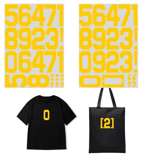 3 Inch 3sets 1-10 Number Iron On Heat Transfer Fabric Vinyl DIY for Sport Jerseys T Shirts Clothes Slogan Printing Crafts Decoration (3IN Number - Yellow)