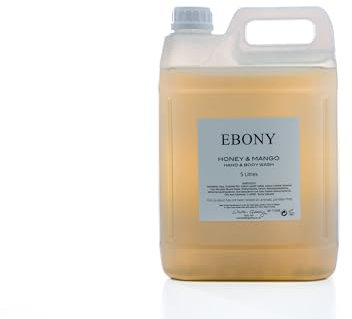 Walter Geering Ebony Hand & Body Wash 5L Refill Pack of 2 - Honey & Mango Scent, Ideal for Topping Up 300ml Dispensers, Nourishing, Bulk Buy for Hotels & Spas