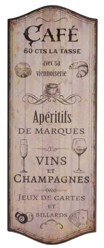 Huge 80cm Wooden Sign Plaque Wall Art Café Aperitifs Champagne & Wines