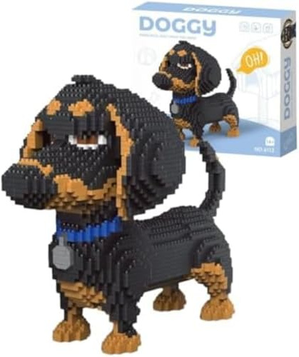 highdar Dackel Modellbausatz, 950 Klemmbausteine Mikro Hund Bausteine Bricks Haustier Bauen Bauklötze, Geschenk für Erwachsene Jugendliche