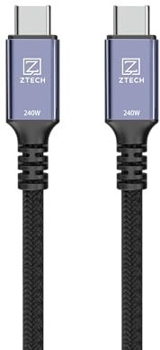 240W USB C to USB C Cable, Fast Charging 6.6ft PD 3.1 Thunderbolt 4 USB4 Cable 40Gbps Data Transfer, 8K Video, Durable Braided Cord for MacBook Pro/Air, iPhone 15, Galaxy S24, iPad, Gaming Laptop