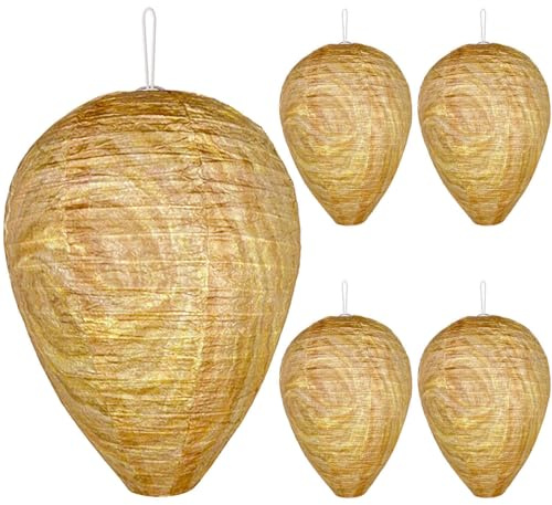 5 Piezas de Nido de Avispa Artificial, Nido de Avispas de Suspensión, Preventivo Contra Avispas, Colmena Artificial, Casas y Jardines Para Defenderse de Las Avispas.