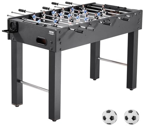 VEVOR Foosball Table, 48 inch Standard Size Table, Indoor Full Size Foosball Tables for Home, Family, and Game Room, Durable Soccer Set, Includes 2 Balls, Score Keeper, and 2 Cup Holders