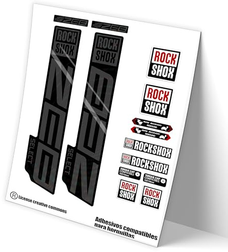 Rif:VP447 Adesivi compatibili con forcella Rock-Shox ZEB SELECT 2021,2025 MTB, adesivi, adesivi per mountain bike. (Grigio 073)
