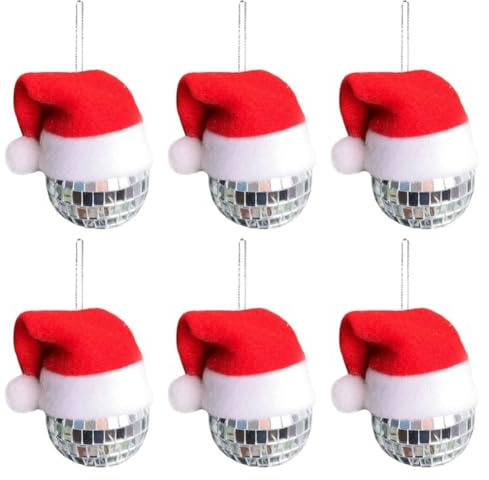 Dianzan 6 Stück Weihnachtskugeln Zum Aufhängen, Reflektierende Spiegelkugeln, Hängende Ornamente Für Weihnachtsbaum-weihnachtsdekoration Im 70er-Jahre-Stil