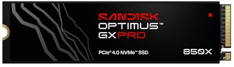 SANDISK OPTIMUS GX PRO 850X NVMe SSD 8TB (Up to 7,200/6,600 MB/s read/write speed, M.2 2280, PCIe 4.0, TBW 4,800, Gaming Expansion storage, High Performance Internal solid state drive)