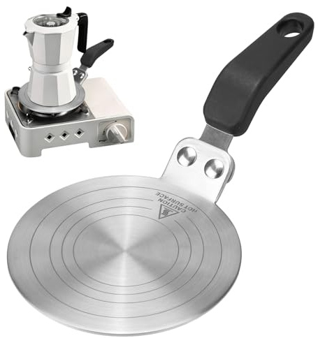 Stidyzo Induction Hob Converter Plate for Moka Pot, 13cm (5 inch) | Heat Diffuser With Heat Resistant Handle, Adapter Plate for For Gas and Induction Hobs