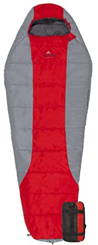 TETON Sports Ultralight Sleeping Bag Leichter Rucksack-Schlafsack für Wandern und Camping im Freien, rot, 5F Short