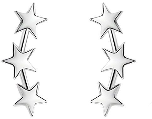 Heather Needham Sterling Silver Three stars Earrings - Size: 3mm x 12mm. Gift Boxed silver star stud earrings. SEE SECOND PHOTO FOR SIZE.5232/B41HN.