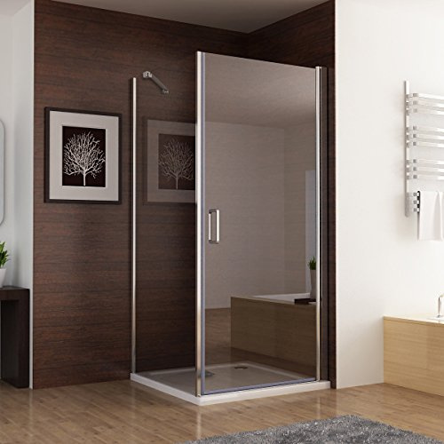 Duschkabine 100x80 Eckeinstieg Dusche Schwingtür pendeltür 100cm Seitenwand 80cm NANO Glas Z-S108