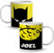LolaPix Taza Superhéroes Personalizada con Nombre | Plástico | Vuelta al cole | Varios Diseños y Colores Interior | Murciélago