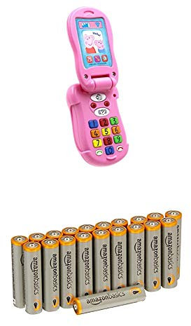 Peppa Pig PP06 Flip and Learn Phone Electronic Toy with Amazon Basics Batteries