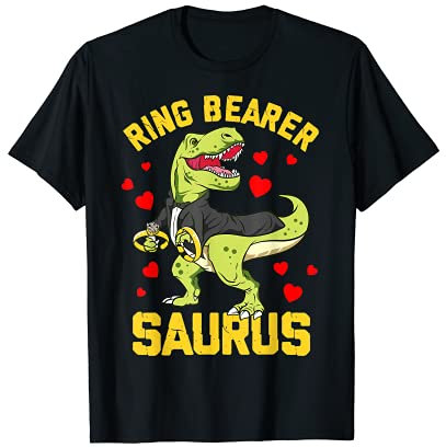 Ring Bearer Saurus Rex Wedding Party Gif T-Shirt