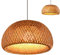 Vintage Gewebte Pendellampe Natürlichen Bambus Rattan Handgefertigten Kronleuchter Kreative Garten Hängelampe E27 Höhenverstellbare Pendelleuchten Restaurant Teestube Schlafzimmer Wohnzimmer Café,38cm