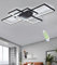 MQW Plafond LED Salon Simple Plafonnier Contemporain Atmospheric Plafond Rectangulaire Lampe Chambre en Aluminium Acrylique Projecteur Gradation Continue avec Télécommande,Noir,L110cm