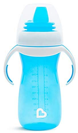 Munchkin Gentle Transition Tazza, Tazze per bambini con manici e coperchi, Senza BPA, Non perde, A prova di perdite, Tazze in silicone per bambini da 4+ Mesi, 10oz/296ml, 2 Pezzi
