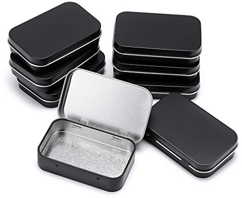 SUMTree 8 Stück Metalldosen aus Metall mit Deckel Mini Aufbewahrungsbox Minibox Organizer für Zuhause Sügigkeiten und Kleinen Gegenständen(Schwarz Rechteckig)